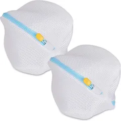 Labato 洗濯ネット ランドリーネット 衣類を傷つかない やさしく洗うネット丸型 超細目 ファスナーカバー付き 絡み防ぎ 型崩れ防止 ブラ 下着 キャミソール ストッキング ランジェリー ランドリー用品(ブラ専用x2,  ブラ専用x2)