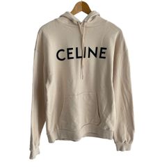 CELINE(セリーヌ) パーカー サイズM レディース - 2Y321670Q アイボリー 長袖/ロゴ/フード付