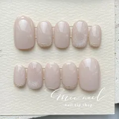 ꧁ピンクグレージュのシンプルネイル꧂     ネイルチップ　付け爪　ネイル　ブライダル　結婚式　白無垢　成人式　洋装にも和装にも♡　マグネット　シンプル　ミラー