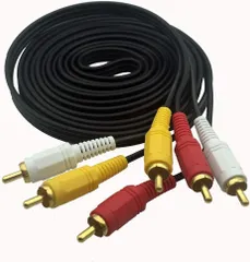 3RCA ビデオケーブルAVケーブル(赤 白 黄)，3 RCA端子(オス)⇔3RCA端子(オス)AVケーブル(コンポジット映像+音声) 映像・音声端子(黄/赤/白/3ピン/3pin)AVケーブルRCAケーブル – (1.5m)