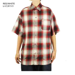CALTOP キャルトップ カルトップ メンズ 半袖シャツ 2000 OMBRE SHORT SLEEVE SHIRTS オンブレ ショートスリーブシャツ　レッド×ホワイト