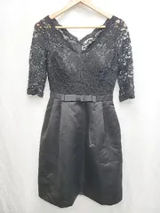 ◇ Θ DRESS LAB レース　フォーマル　お呼ばれ　オケージョン 膝下 ワンピース　ドレス サイズM ブラック レディース P  【1410230001231】
