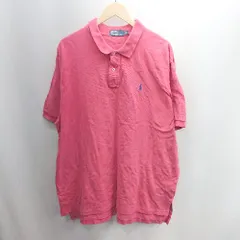 ◇ ⊂ POLO RALPH LAUREN ポロ ラルフローレン 長袖 ポロシャツ サイズXXL レッド系 メンズ E  【1502180018817】