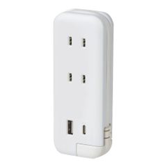 ユートリムエル スリム ポータブルコンセント ポーチ付 USB-C ホワイト