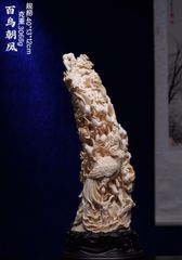 天然マンモス牙美しい手作り彫刻百鳥朝鳳 置物 天然マンモス牙美しい手作り彫刻百鳥朝鳳 置物 - メルカリ