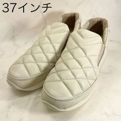 【新品 訳あり】カリーノ　キルティングデザインスニーカー　37インチ　ホワイト　白