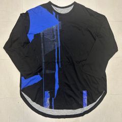 Ground Y グラウンドワイ 25SS COTTON JERSEY TORN PATTERN HEM ROUND JUMBO T-SHIRT LONG SLEEVES ロンT GP-T06-008 ブラック size:3 【中目黒A07】