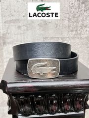ラコステ レザーベルト メンズ W81-91 LACOSTE ロゴ ワニ