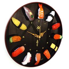 寿司 掛け時計 食品サンプル 食べ物 置き時計 掛け置き兼用 - メルカリ