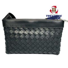 BOTTEGA VENETA ボッテガヴェネタ イントレチャートデュオ ショルダーバッグ クロスボディ レザー ブラック 651938 【240005006879】