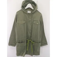◇ RED SEAM レッドシーム フード付 ウエストリボン 長袖 ジップアップ ジャケット コート サイズF カーキ レディース  【1203080003544】