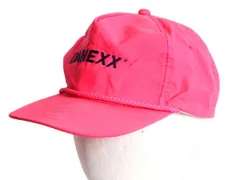 【お得なクーポン配布中!】 デッドストック 90s ワンポイント 企業 ロゴ刺繍 ベースボール キャップ フリーサイズ / 帽子 オールド トラッカー スナップバック ピンク