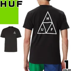 ハフ HUF Tシャツ メンズ 半袖 トライアングル ロゴ バックプリント ブランド 大きいサイズ おしゃれ ストリート スケーター カジュアル クルーネック 丸首 黒 ブラック SET TT TEE TS01953