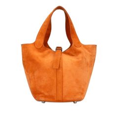 エルメス ピコタンPM シルバー金具 ハンドバッグ トートバッグ オレンジ ドブリス レディース HERMES【1-0157564】