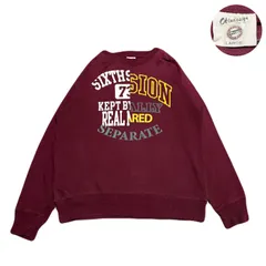 Vintage ヴィンテージ Sweatshirts スウェット トレーナー PrintedLogo プリントロゴ BackPrint バックプリント Polyester ポリエステル Cotton コットン Bordeaux ボルドー L