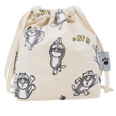 メイカーズ 仕事猫刺繍総柄巾着 くまみね 仕事猫 現場猫 電話猫 ヨシ RPJセット MAC-010