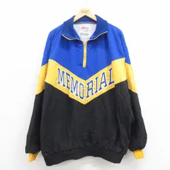 XL/古着 長袖 ハーフジップ ジャケット メンズ 90s メモリアル 大きいサイズ タロン 青他 ブルー 内側メッシュ 25aug30 中古 アウター ジャ