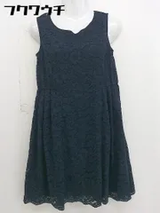 ◇ Feroux フェルゥ レース ノースリーブ 膝下丈 ワンピース サイズ1 ネイビー系 レディース  【1110050006941】