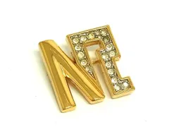 ■美品■ NINA RICCI ニナリッチ ヴィンテージ ラインストーン ピンブローチ ピンバッジ アクセサリー レディース ゴールド系 DI7335
