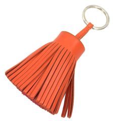 HERMES　エルメス　カルメン　キーリング　キーホルダ　フリンジ　チャーム　バイカラー　オレンジ　aq11412