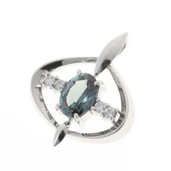 クレサンベール / CRESCENT VERT　ペンダント　K14WG　再結晶アレキサンドライト0.95ct/ダイヤモンド0.08ct 【中古】 商品番号 A-157478