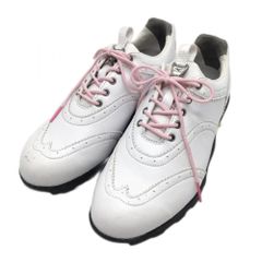 【超美品】ミズノ ゴルフシューズ 白×ピンク 45KW-02101  レディース 22.5 ゴルフウェア MIZUNO