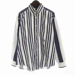 トミーヒルフィガー TOMMY HILFIGER ボタンダウンシャツ カジュアル ストライプ 長袖 M 紺 ネイビー 白 ホワイト 0182738-150 /RO