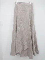 ◇ PAGEBOY ページボーイ シンプル 無地 バックゴム ロング フレア スカート サイズF グレージュ系 レディース P  【1308160083574】