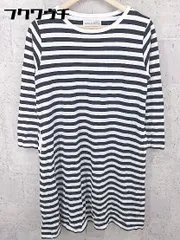 ◇ FORK&SPOON フォーク&スプーン URBAN RESEARCH ボーダー 長袖 膝丈 ワンピース サイズONE ブラック ホワイト レディース 【中古】 【1002800729036】