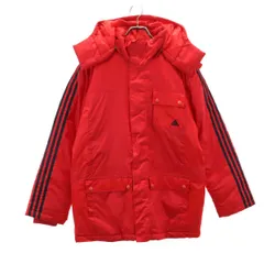 アディダス 中綿ジャケット M レッド adidas フード メンズ 古着 【240208】