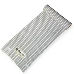 越後 片貝木綿 紺仁 反物 未仕立て 縞 ストライプ グレー ホワイト 新品 紺仁