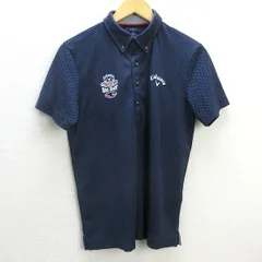 H■キャロウェイ/callaway スモールドット柄 半袖BDポロシャツ ゴルフウェア【M】紺/MENS■14【中古】
