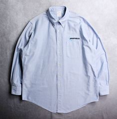 【Brooks Brothers】90s アメリカ製 ブルー ボタンダウン 長袖シャツ スーピマコットン オックスフォード 16 1/2-34 ブルックスブラザーズ