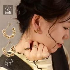 ピアス フープ スタッド 金属アレルギー対応 サージカルステンレス 316L レディース 大人 かわいい シンプル 上品 エレガント モード ジュエリー ゴールド 送料無料 プチプライス高見え CRAIFE