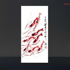 中国古美術・純手描き白菜図三尺画芯・水墨彩色画・斉白石印款・宣紙・珍品画・肉筆 中国古美術・純手描き白菜図三尺画芯・水墨彩色画・斉白石