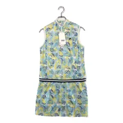 未使用品 レディース フィラゴルフ FILA GOLF ワンピース M ブルー 総柄 ハーフジップ ノースリーブ