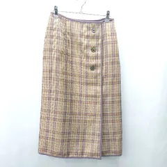 ◇ ⊂ URBAN RESEARCH アーバンリサーチ チェック柄 ロング タイト スカート サイズ36 ブラウン系 レディース E  【1503050035279】