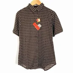 ロベルタディカメリーノ Roberta di Camerino シャツ トップス 半袖 総柄 ロゴボタン 茶 ブラウン M相当 タグ付きのサムネイル