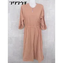 ◇ YEAR イヤー ウエストゴム 八分袖 ロング ワンピース サイズF オレンジ系 レディース 【中古】 【1002802395154】