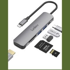 iPad Pro Pro/Air iPhone HDMI・MicroSD/SDカードリーダー搭載｜MacBook 15/16 PD充電対応・4K Surface アダプタ｜100W Pro Lvdou Switch 6-in-1 Galaxy ハブ Book