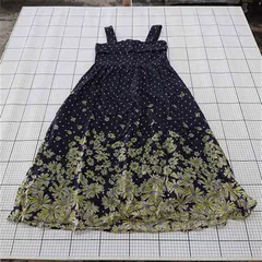 ◇ 未使用 ⊂ SILAS&MARIA サイラス&マリア ドット 水玉柄 ロング丈 キャミ ワンピース サイズF ネイビー系 レディース E  【1509180015211】