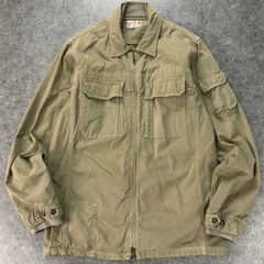 イタリア製 POWELL Papas コラボ 別注 パウエル パパス 長袖 ミリタリージャケット ジップアップ ブルゾン メンズ XL 大きいサイズ