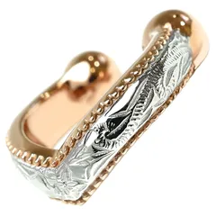 ハワイアンジュエリー イヤーカフ 片耳用 ピンクゴールド スクロール プルメリア サージカル ステンレス 金属アレルギー対応 レディース プレゼント ges8236p