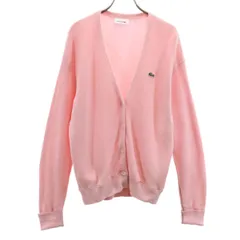LACOSTE ラコステ 長袖 ニットカーディガン 34 ピンク レディース 古着