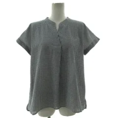 エニィスィス エニシス anySiS ブラウス クロスオーバーVネック 半袖 ギンガムチェック ブラック 黒 ホワイト 白 2