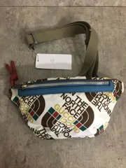 【中古】ｲﾀﾘｱ製 GUCCI ｸﾞｯﾁ THE NORTH FACE ﾉｰｽﾌｪｲｽ ｳｪｽﾄﾎﾟｰﾁ ﾊﾞｯｸﾞ ｼｮﾙﾀﾞｰ  ﾎﾜｲﾄ ﾌﾞﾗｳﾝ  33896843
