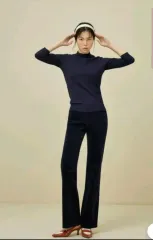 Lapiaf 23fw コーデュロイ セミフレア パンツ ネイビー 77 新品