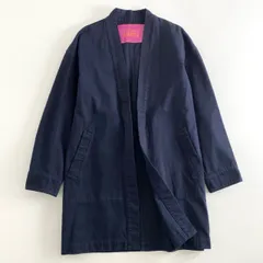 59g26 UNITED ARROWS & SONS ユナイテッドアローズ＆サンズ  LONG TOMMY SHIRT ロングトミーシャツ ガウン ジャケット コート  5525-211-0262 Sサイズ ネイビー コットンのサムネイル