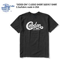  [2025新作] Good On グッドオン OLSS1304P GOOD ON C-ロゴショートスリーブ Ｔシャツ 半袖  USAコットン 綿 メンズ レディース ユニセックス 日本製 Pブラック M