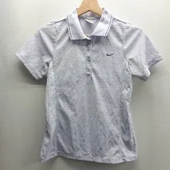 ◇ ⊂ NIKE ナイキ ロゴ刺<!-利用不可文字-!> 半袖 ポロシャツ サイズM ラベンダー ホワイト レディース E  【1409100066357】